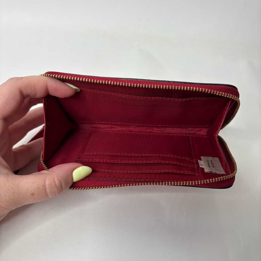 Coach Long Zip Around Wallet Women's Red - Picture 4 of 9